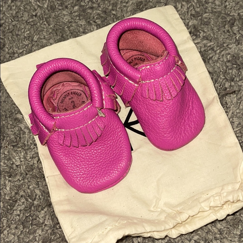 Like new freshly picked moccasins bright pink